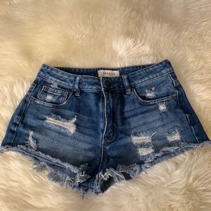 Dark blue denim short